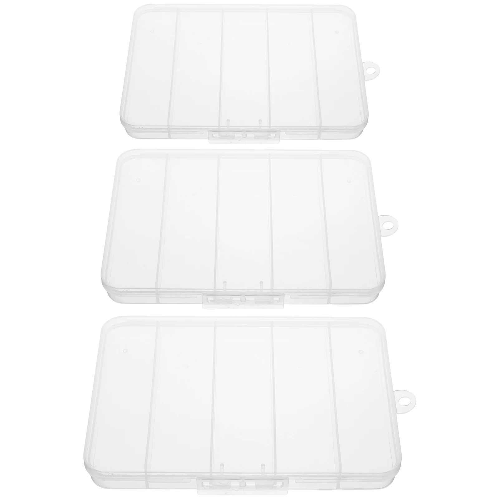 

3 pcs Clear Plastic Compartment Storage Box Transparent Organizer Container For Jewelry Hair Accessories Diy Crafts Fishing