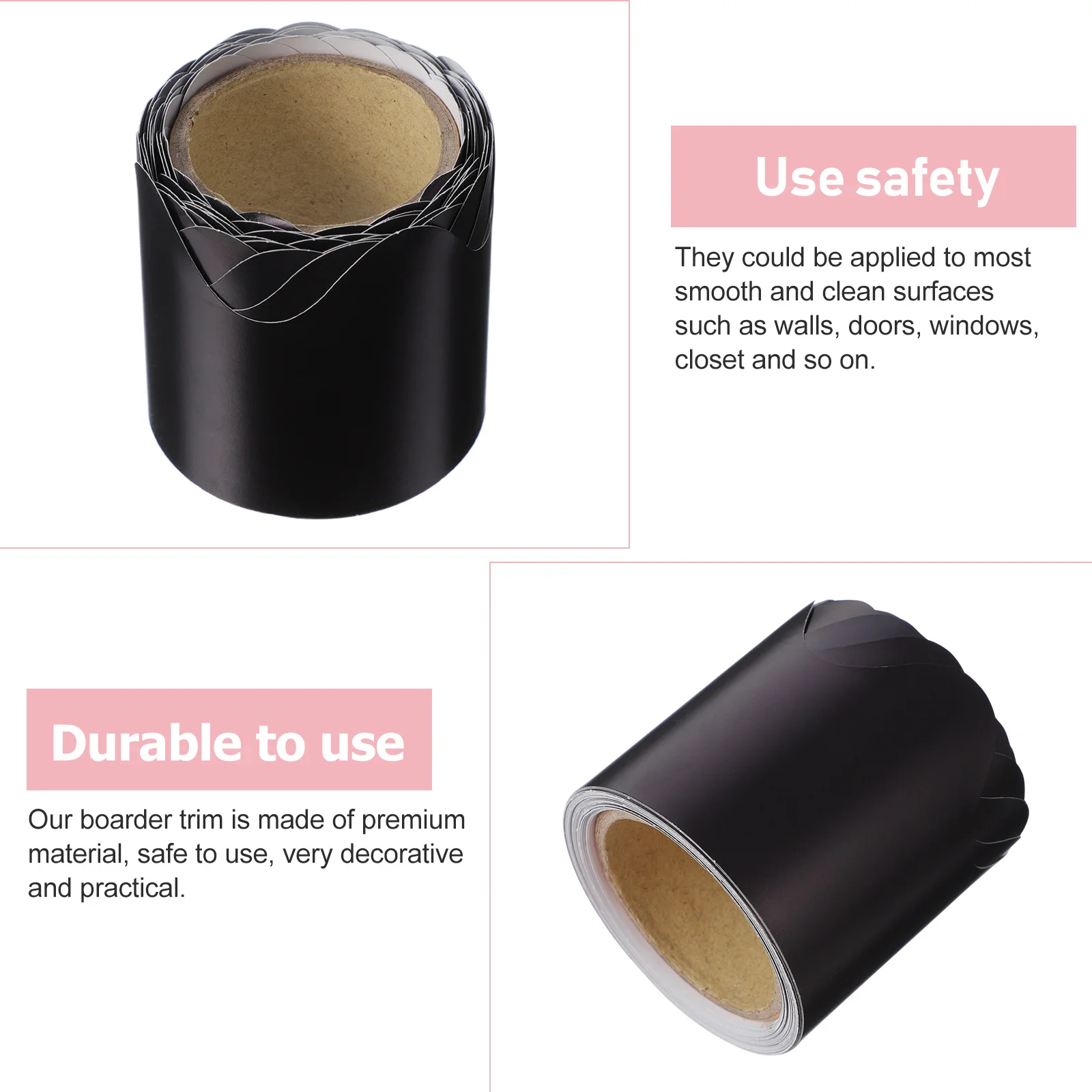 5M Blackboard Border Paper Chalkboard Trim Classroom Decoration Bulletin Borders For Whiteboard Wall Door Window Use
