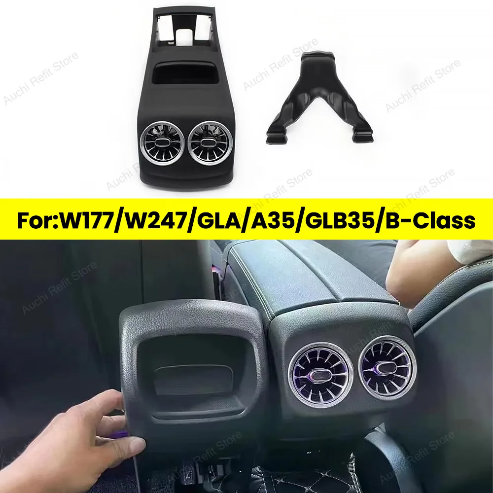 Car Rear Air Conditioning Vents For Mercedes Benz W177 X247 GLB35 CLA GLA A35 B Class Rear Seat Air Turbine Outlet Nozzle Refit
