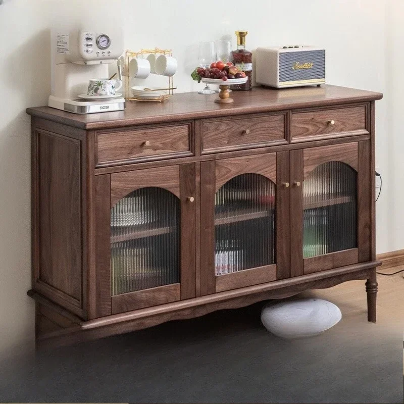 North American black walnut dining side cabinet, all solid wood medium antique retro locker