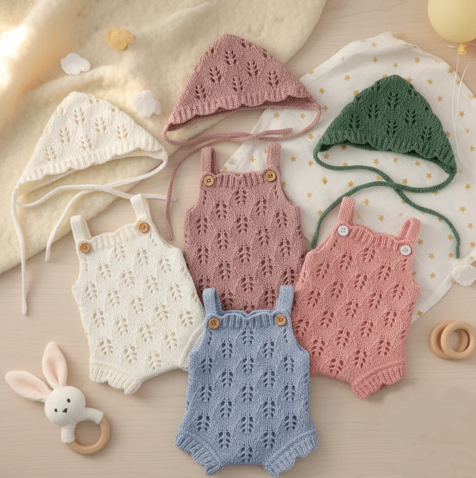 5 أنماط من ملابس الريح اللطيفة مقاس 10-12 بوصة دمى بيبي تولد من جديد ملمس ناعم ملابس مصنوعة يدويًا عالية الجودة مع قبعة