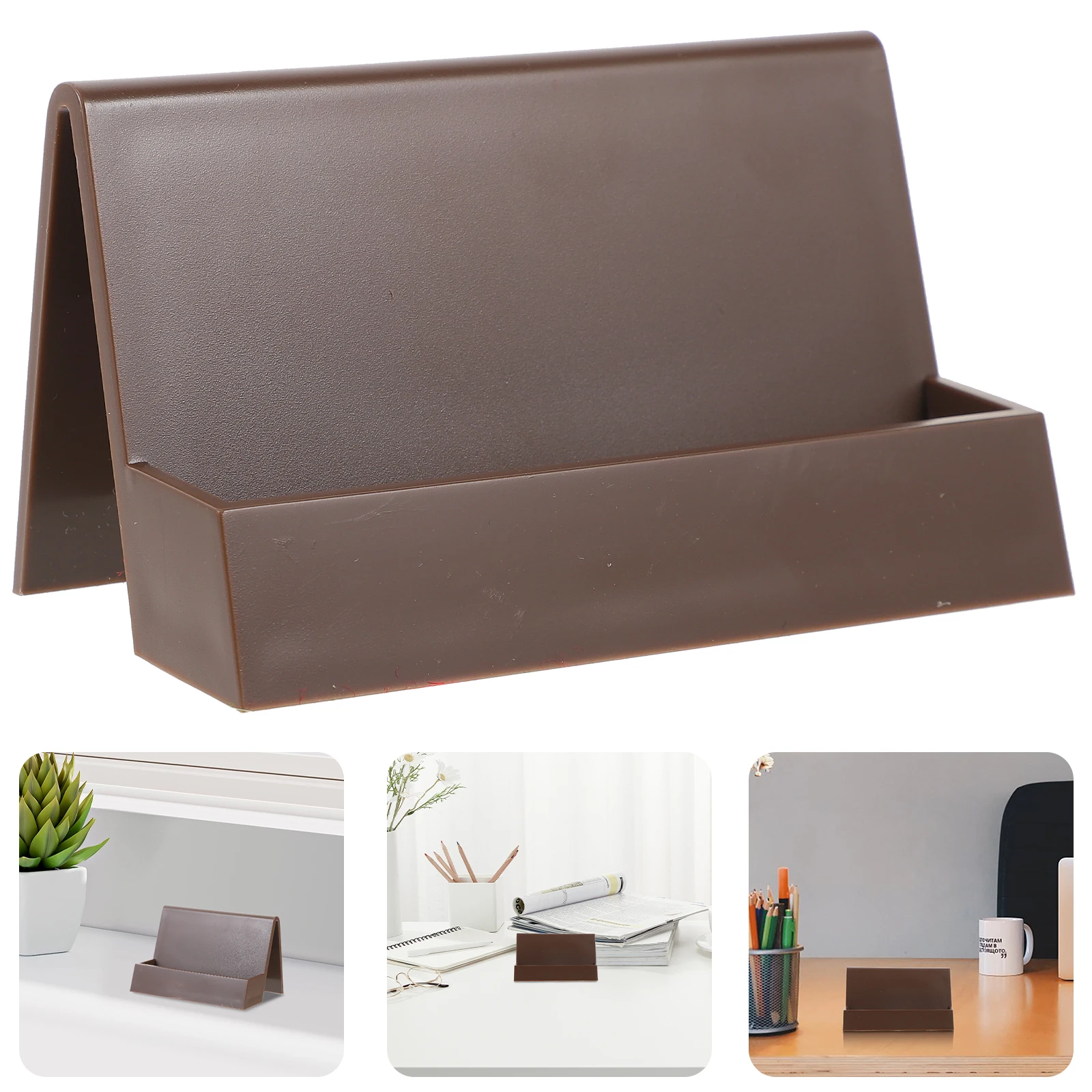 Business Card Holder Desk ganizer Cards Storage Display Stand Practical Plastic Material Home Office Accessory