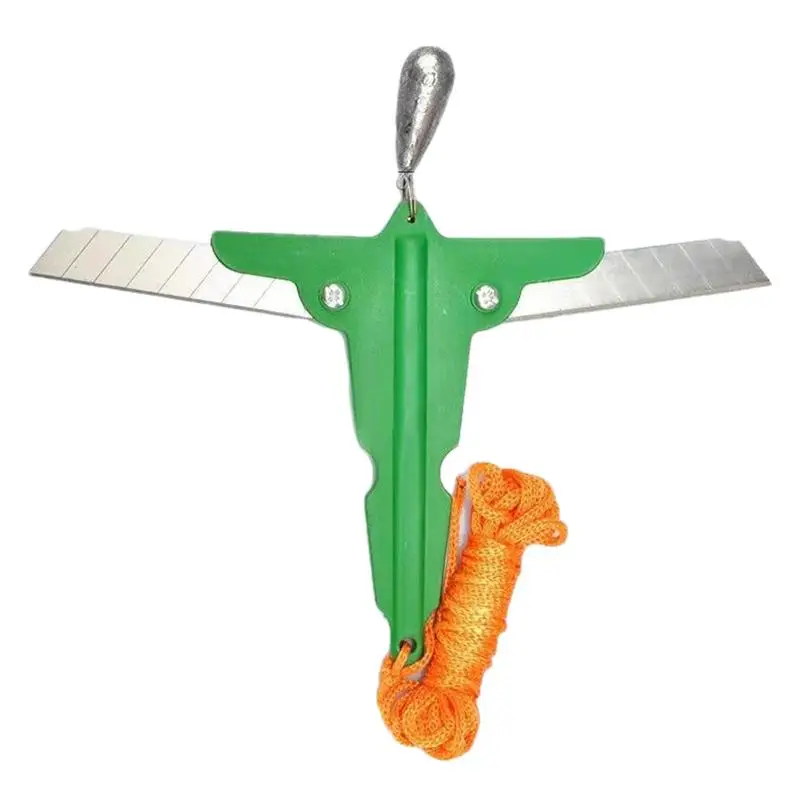 

Aquatic Grass Cutter Collapsible Aquatic Grass Cutter Tool Stainless Steel Water Grass Cutter With 5m Long Rope Fishing Gadgets