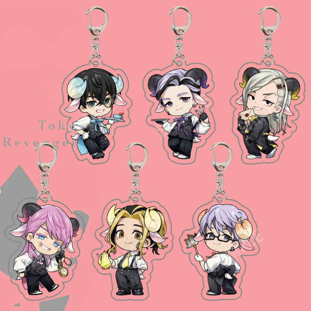 Mikey Tokyo Revengers Anime 6CM Acrylic Keychain Mikey Draken Baji Kazutora Collectible Gift for Fans Fluffy Ram Horn Chibi Ver.