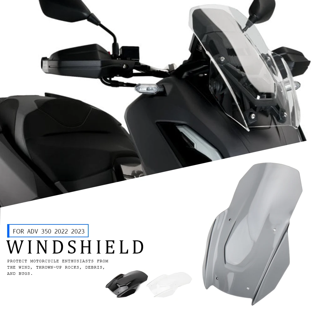 

2022 2023 Motorcycle Accessories Windshield Windscreen Wind Shield Screen Deflector Spoiler Protector For Honda ADV 350 Adv350