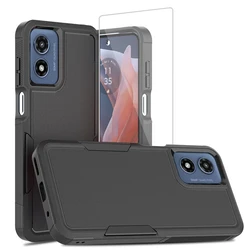 for Moto G Play 2024 4G Protective Phone Shockproof Case, Dual Layer Hard Cover for Moto G Play 2024 4G With Screen Protector