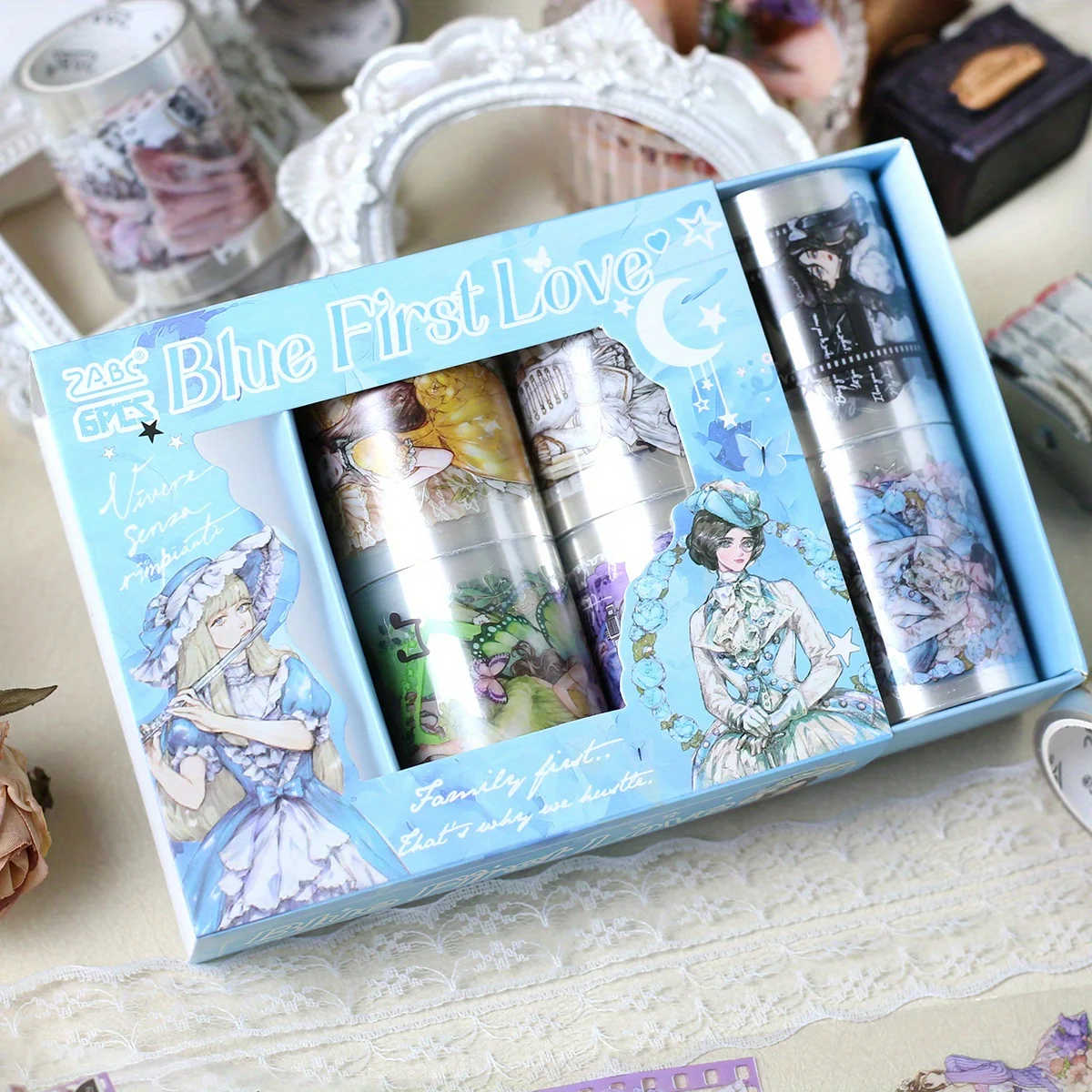 Journamm 6 قطع أشرطة لاصقة مزخرفة شريط PET رائع لمستلزمات مجلة الرصاصة الفنون سجل القصاصات DIY الحرف المخططين #6