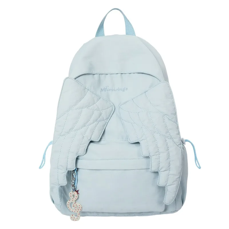 Summer Sweet Pink Wings Backpack Female Student Campus Large Capacity Lightweight Schoolbag Casual Backpack Girl Style Exquisite