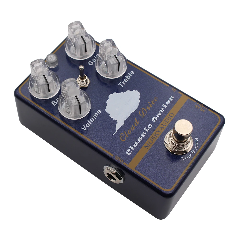 Pedale Effetto Overdrive MOSKYAUDIO Cloud Drive per Chitarra Elettrica, Tono Classico Pulito, True Bypass con EQ a Doppia Banda Pre/Post
