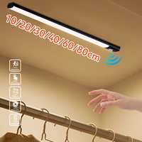 1pc LED Motion Sensor Cabinet Light, Under Counter Closet Lighting, Wireless Magnetic USB Rechargeable Kitchen Night Lights