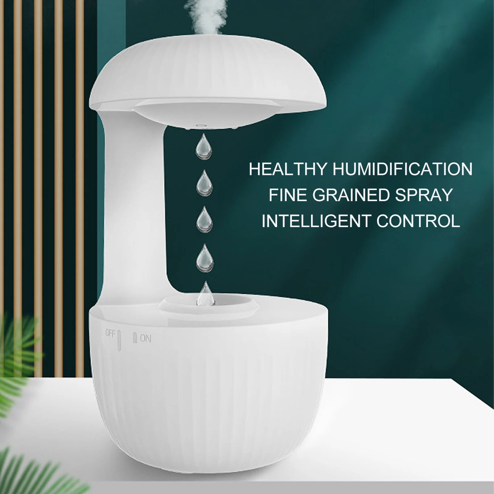 Portable Small Humidifier Cool Mist Humidifier Type C ABS and Silicone Intelligent Water Level Sensor Anti  for Bedroom