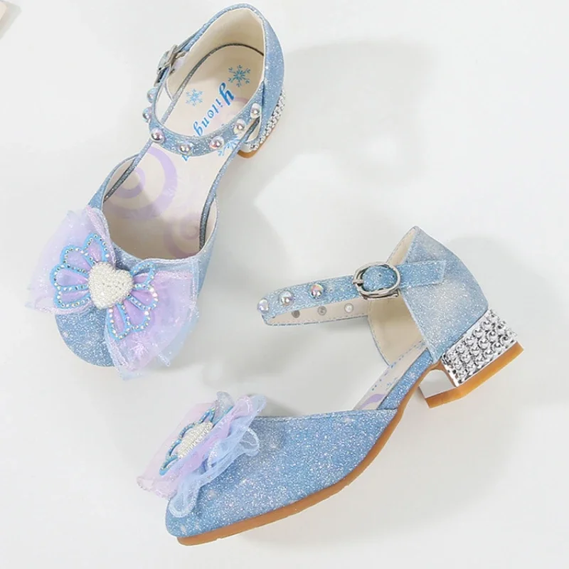 

Kids Sandal Summer Chic Bowtie Girl's High Heel Shoes Fashion Sweet Causal Children Princess Dress Sandals for Wedding Versatile