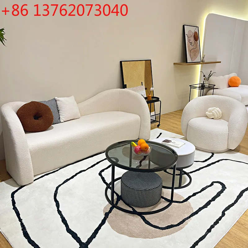 

Nordic Cream Style Sofa Modern Designer Clothing Store Beauty Salon Arc Sofa Lounge Reception Office Furniture Transat