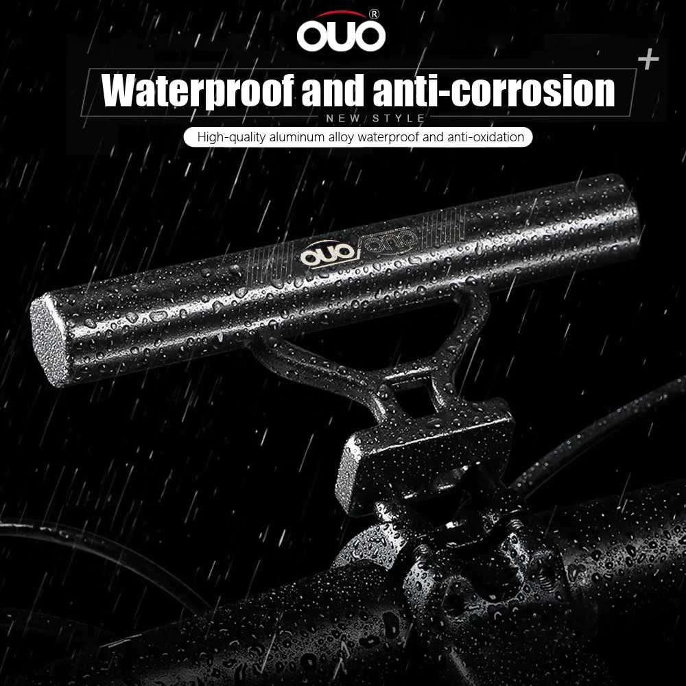 OUO دراجة المقود تمديد الألومنيوم دراجة هوائية جبلية الجبهة ضوء الكمبيوتر قوس دراجة المقود موسع حامل مصباح جبل