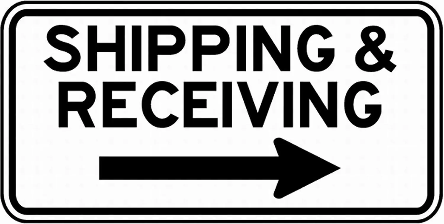 Tin Wall Decor Safety Notice Warning Danger Caution Sign 6x12 Shipping & Receiving (Right Arrow) Sign