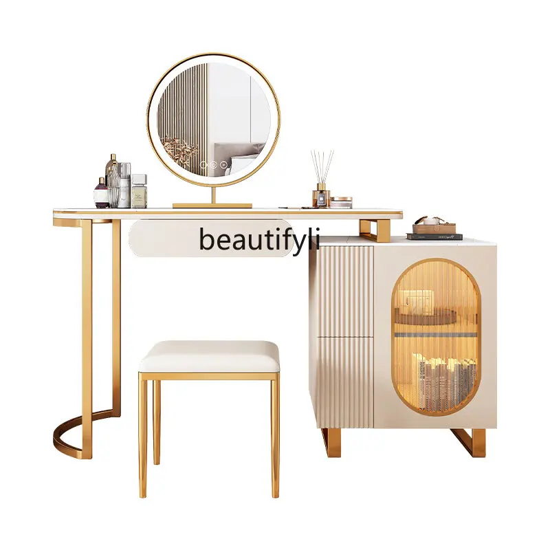 

Light Luxury Retractable Dressing Table Modern Simple Small Apartment Storage Cabinet Integrated Bedroom Dressing Table