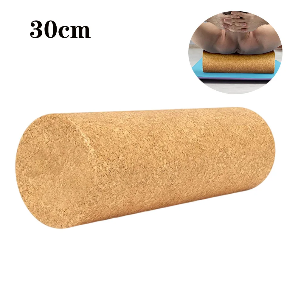 Natural Cork Yoga Pillar Fitness Myofascial Release Column Exercises Massage Roller for Workout Pilates Back Full Body Leg