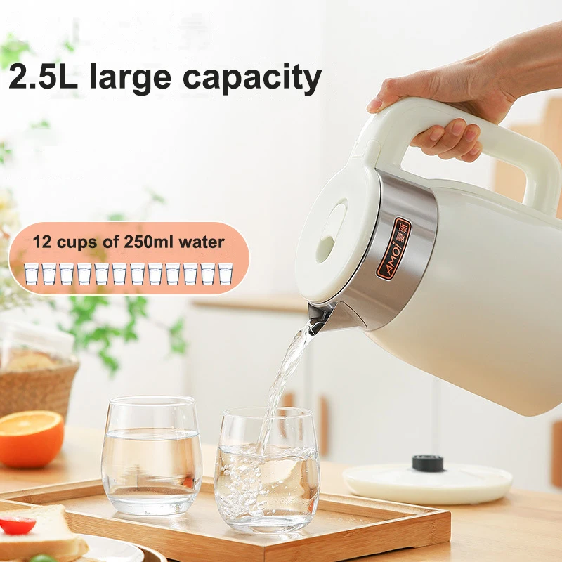 New Fully Automatic Heat Preservation Electric Kettle 2.5L Stainless Steel Intelligent Automatic Power Off Electric Kettle 1500W