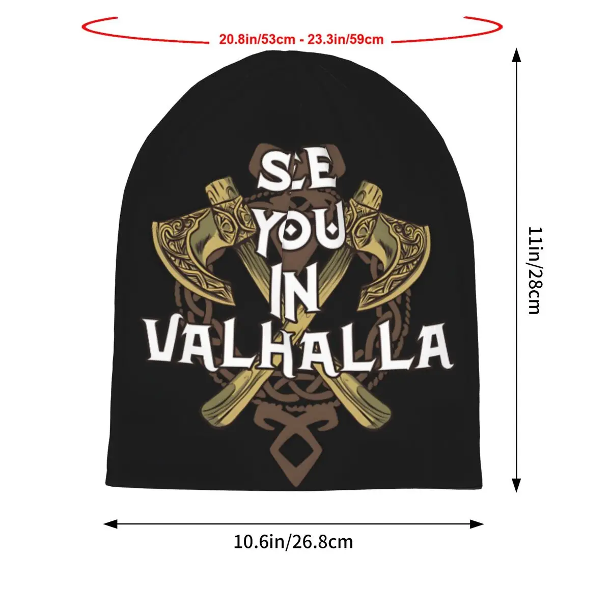 Viking See You In Valhalla Beanies Caps Hat Fashion Bonnet Hats Men