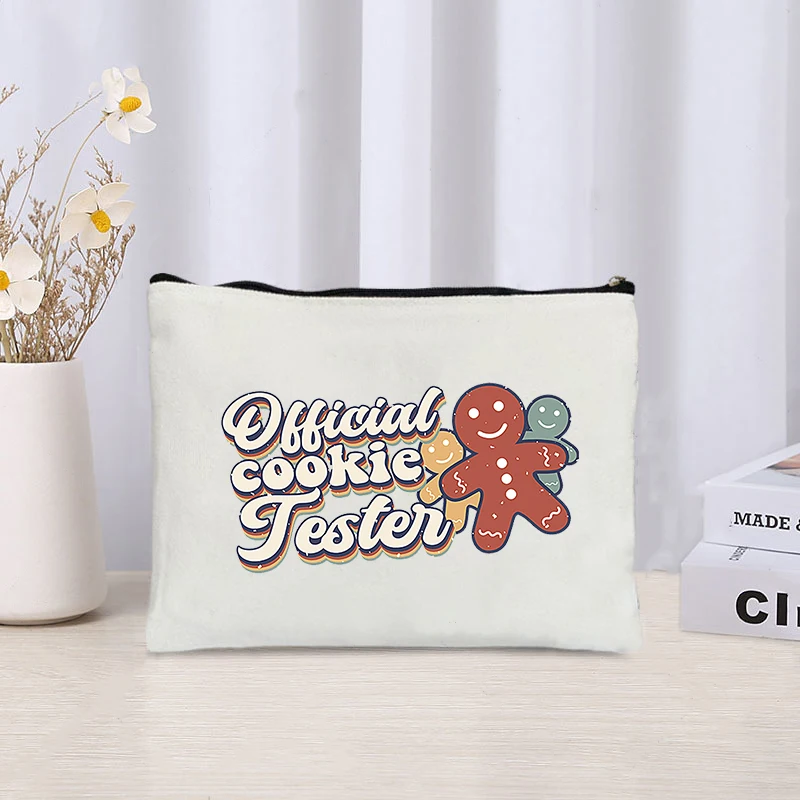 Elf Squad Merry Christmas Cosmetic Bag Organizer Storage Zip Pouch Office Supplies Pencil Case Travel Makeup Bag Xmas Party Gift