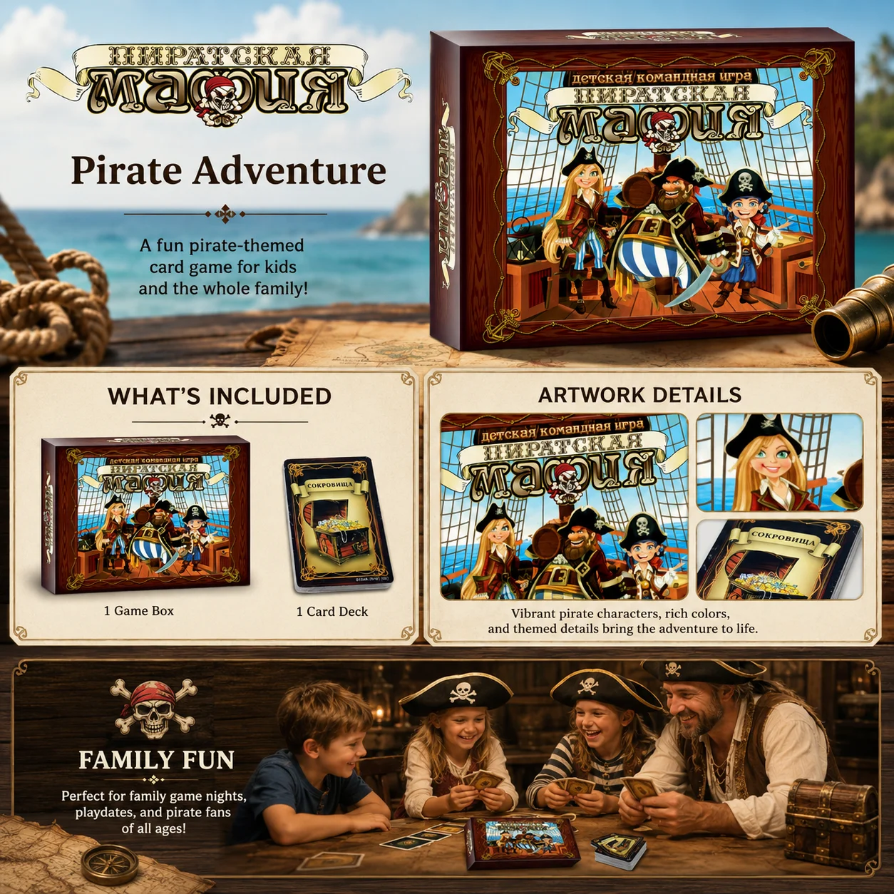 لعبة بطاقات بيرات مافيا للأطفا - مراجعة Board Game Pirates وسعره