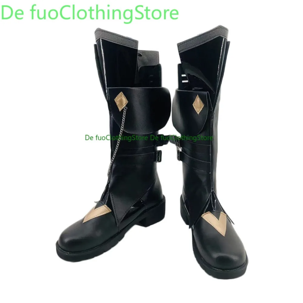 Defuo Genshin Impact Tartaglia Cosplay Shoes Anime Convention Boots Anime Game Role-playing Shoes And Boots Halloween Party