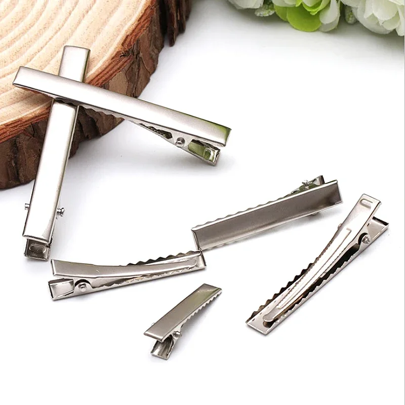 Aiovlo 20pcs/lot Barrette Teeth Hair Clips Utility Flat Single Prong Alligator Clips DIY Handmade Material Jewelry Accessories