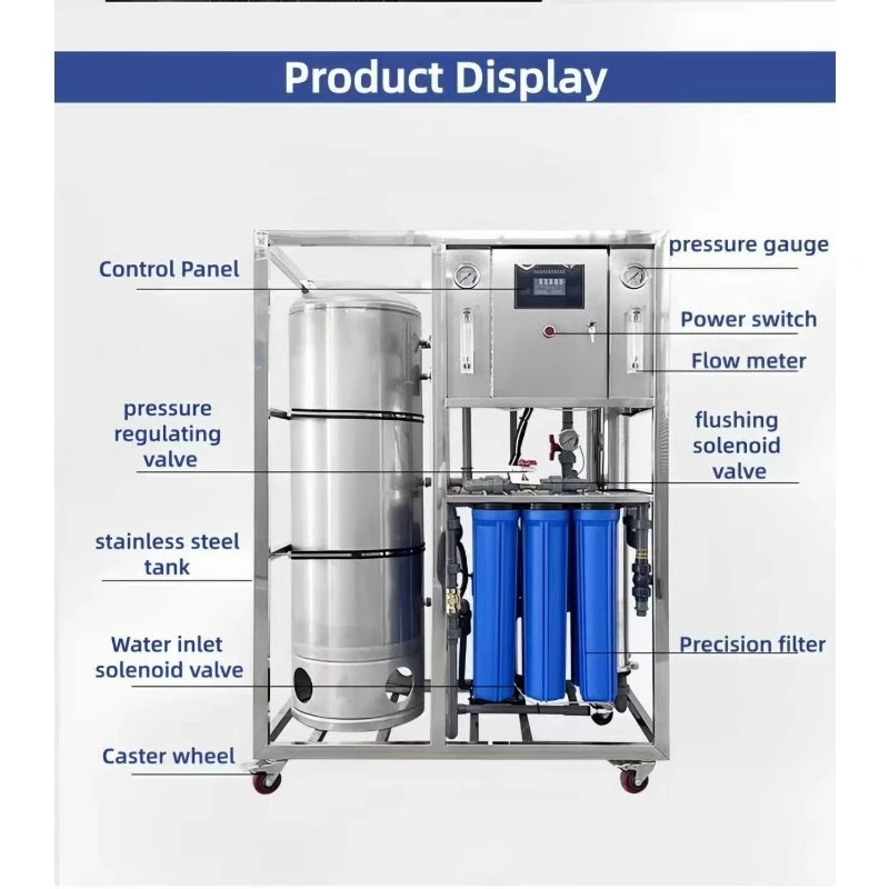 500L/H Water Treatment System with First-stage RO Membrane Filtration Sand & PP Core Components