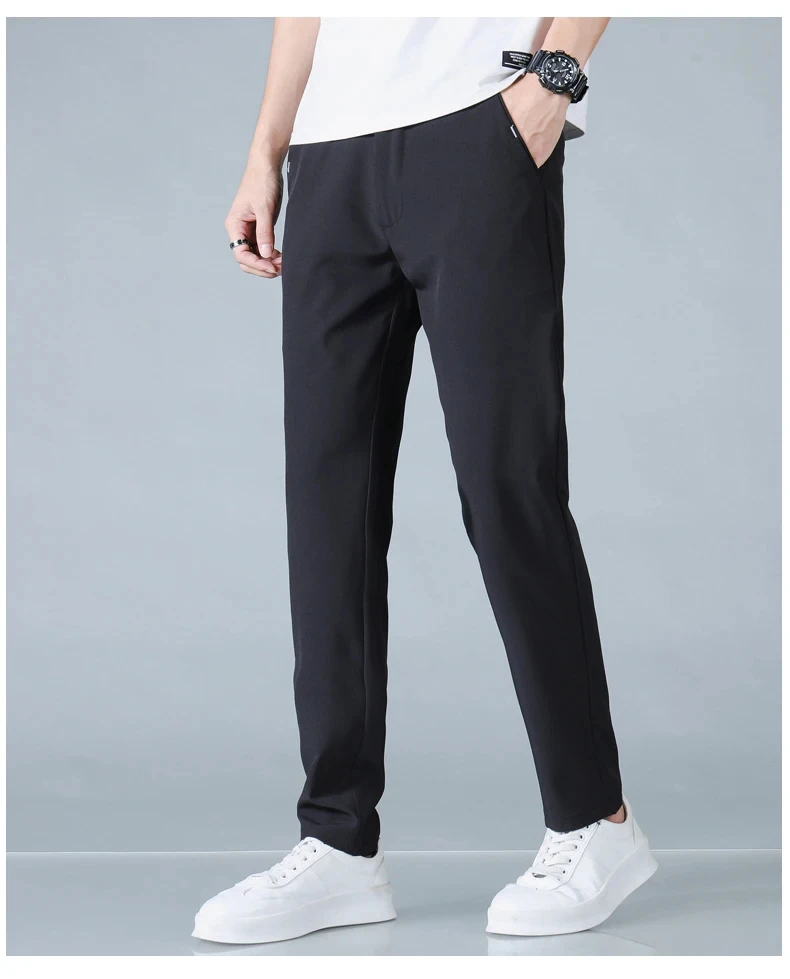 Herren Freizeithosen Korea Mode Sommer Slim Fit Hosen Hochwertige Elastische Taille Gerade Golf Sporthosen Herrenbekleidung – Detail 17