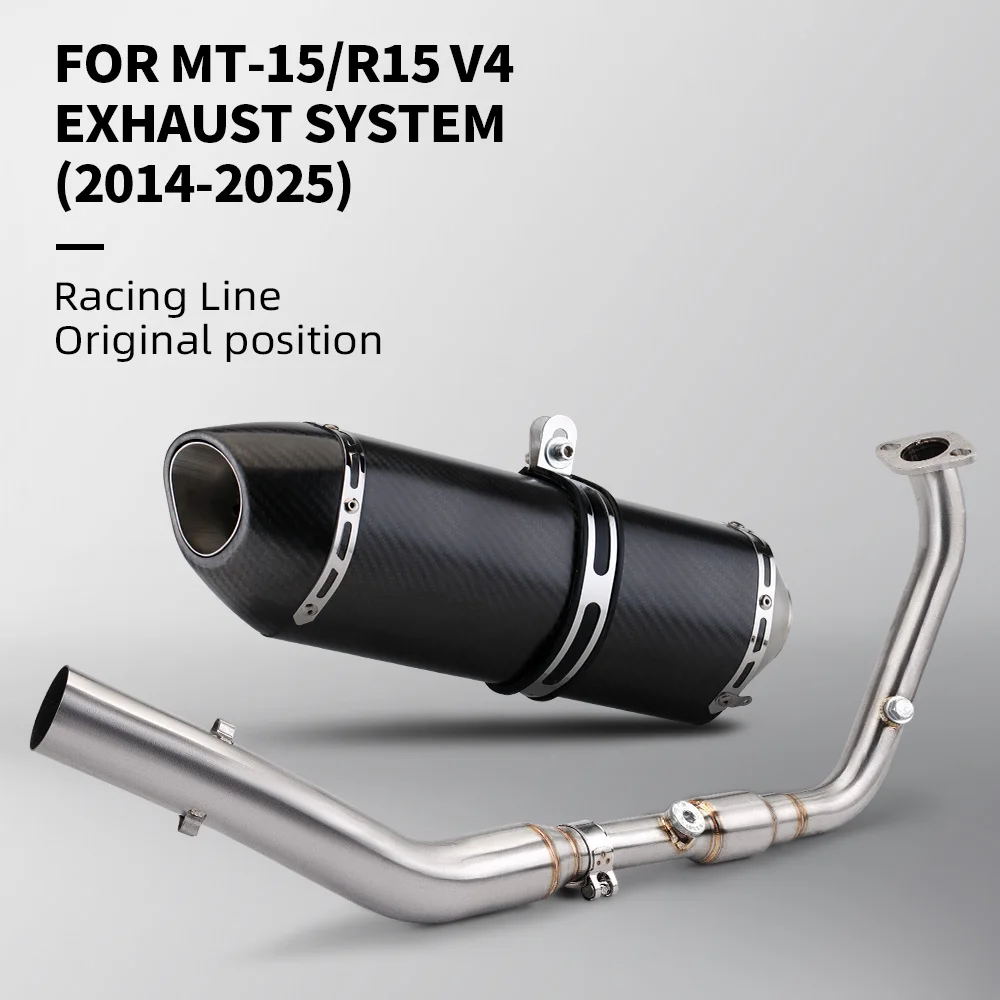 

For MT15 R15 V4 2014-2025 Motorcycle Exhaust System Modified Stainless Front Pipe 51MM Racing Escape Manifold