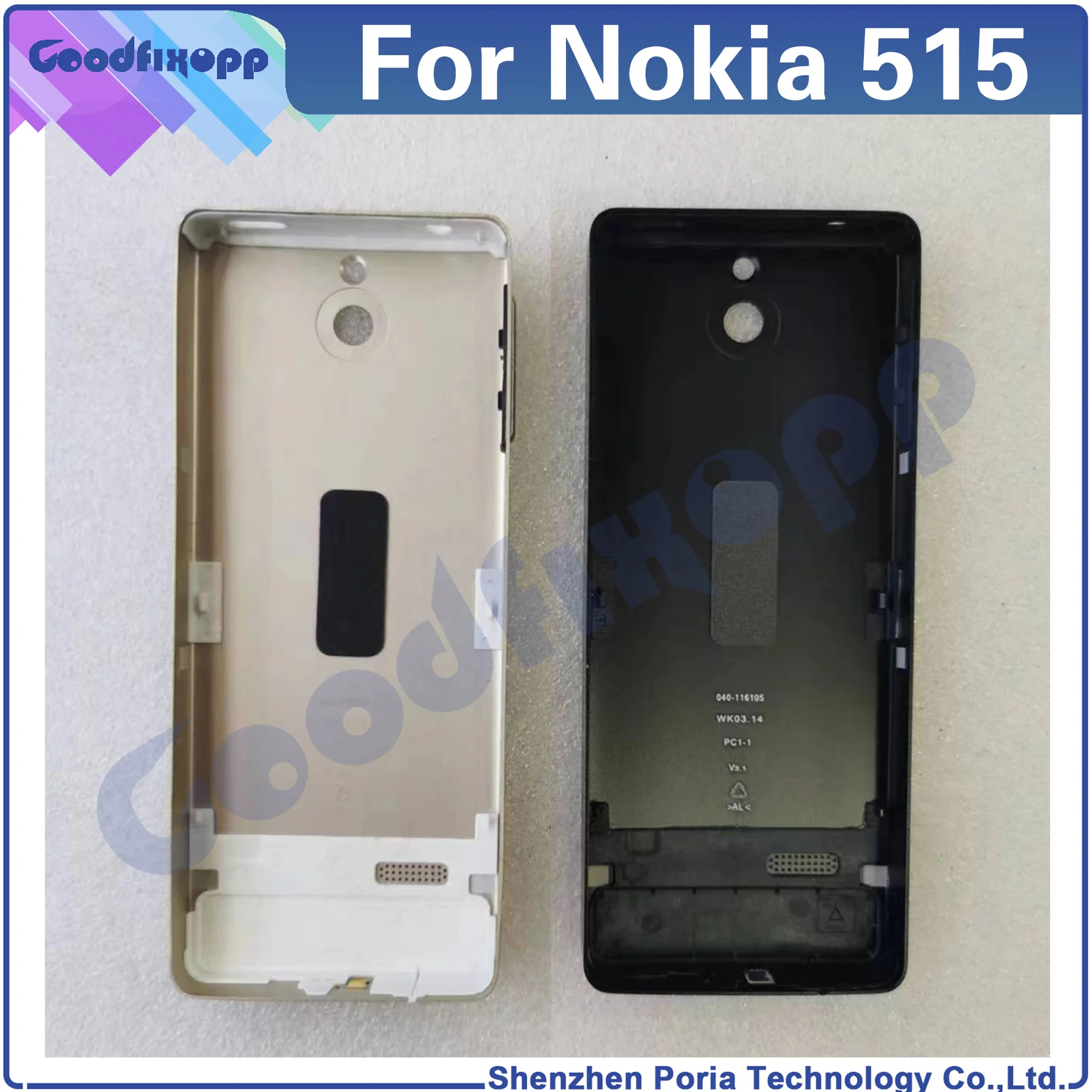 For Nokia 515 Back Cover Door Housing Case Rear Battery Cover Repair Parts Replacement