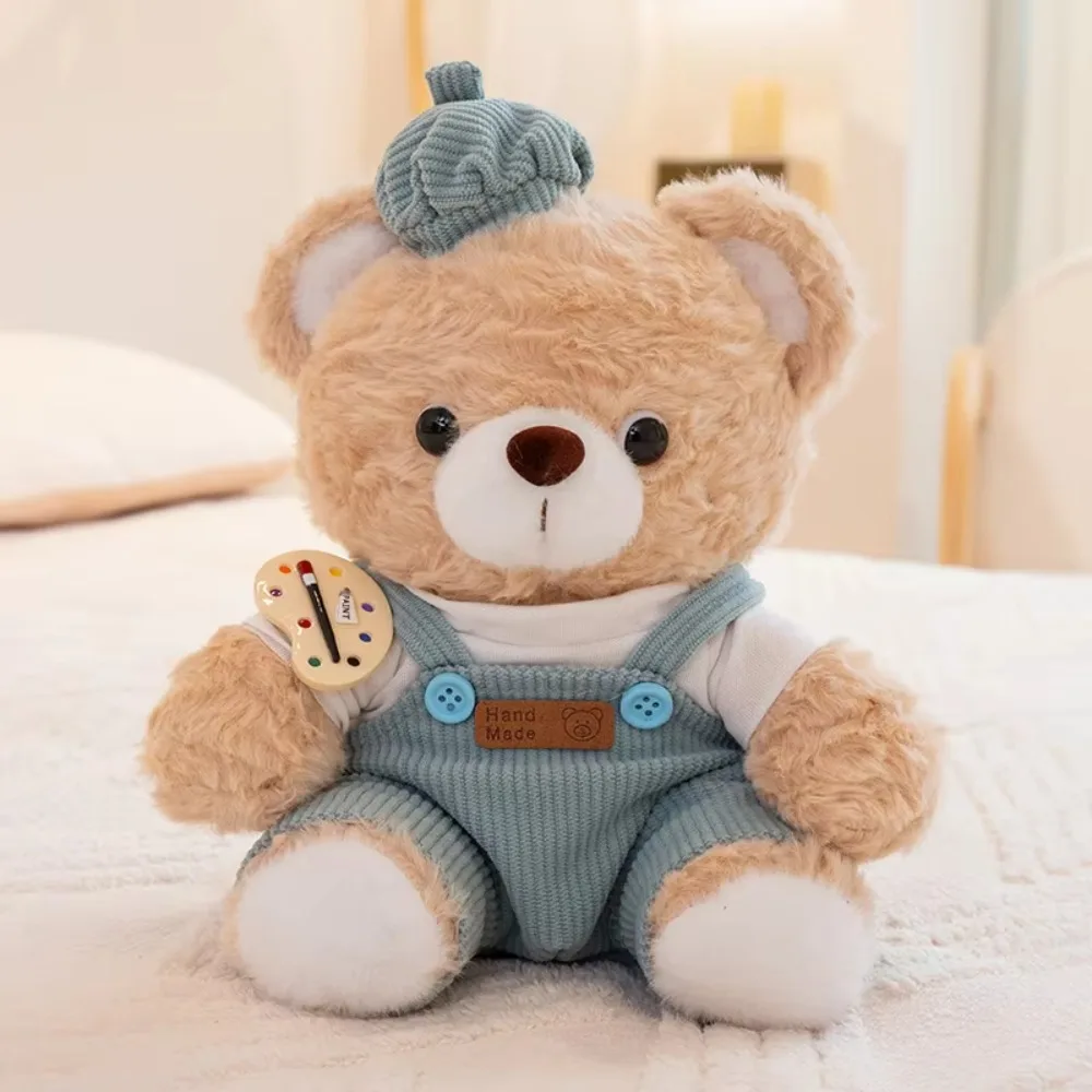 

Kawaii With Hats Bear Wear Clothes Toys Fluffy Interactive Bunny Soft Stuffed Toys Overall Cartoon Rabbit Stuffed Animal Gifts