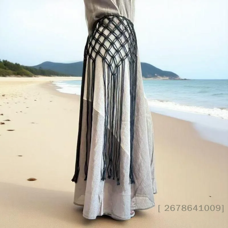 ⚑-cinto-de-croche-preto-com-franjas-de-macrame-boemio-para-vestidos-de-praia