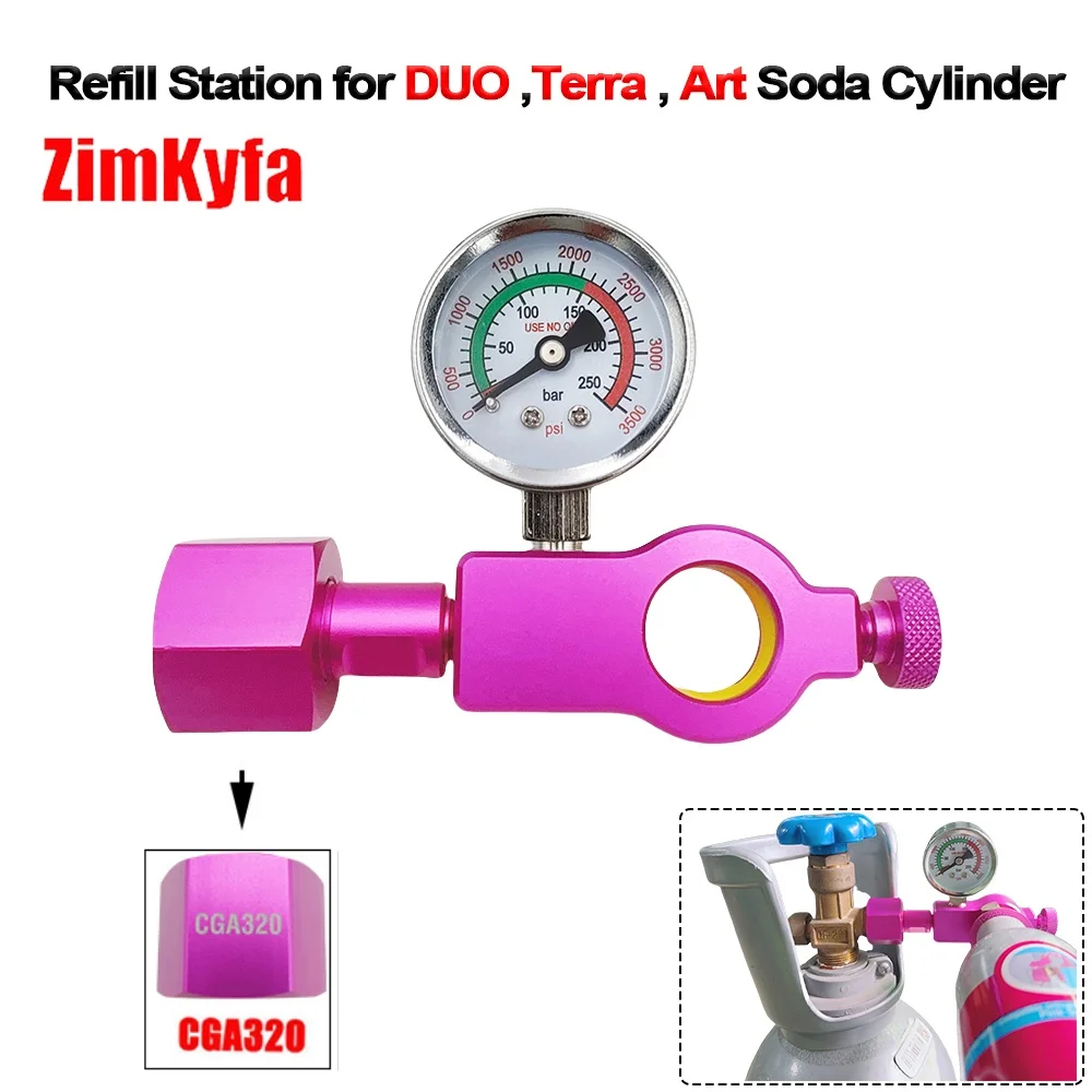 CO2-Nachfülladapter-Füllstation für SodaStream Quick Connect Pink Cylinder Canister Tank
