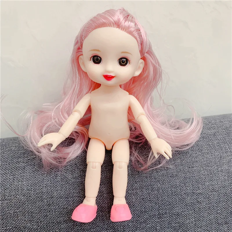 17Cm Pop 1/8 Bjd Pop Multi Haarkleur Smile Schattige Pop Multi-Joint Beweegbare Pop Speelgoed Cadeau Kids Meisjes Speelgoed Cadeau Vakantie Cadeau