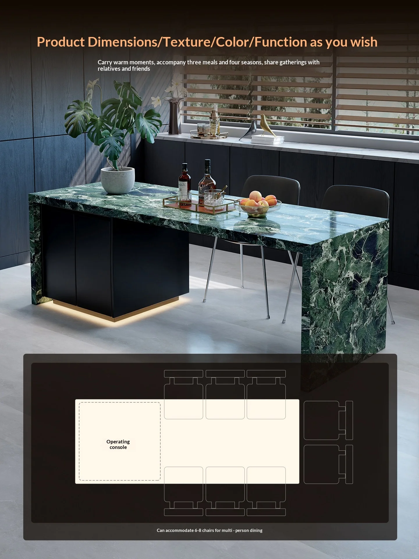Onyx Marble Kitchen Island Translucent Stone Worktop Luxury Backlit Design for Villa Hotel Lobby High-end Decoration
