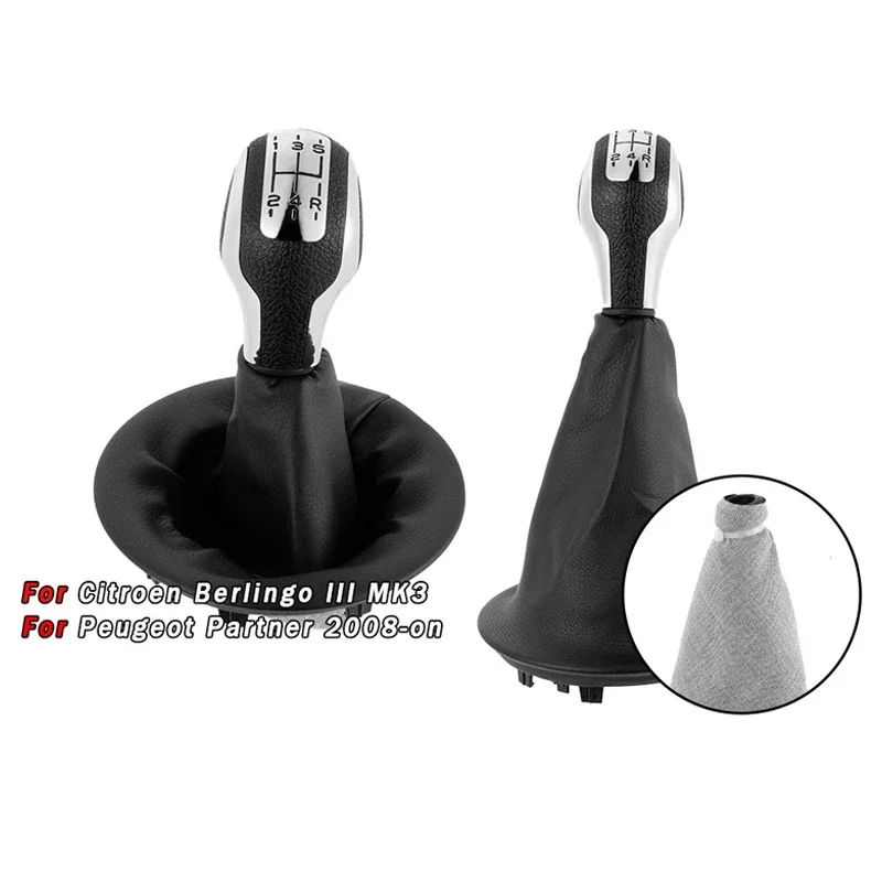 

5-Speed Manual Gear Shift Handle & Dust Boot for Peugeot Berlingo III & Citroen Partner -Transmission Lever, Durable Accessories
