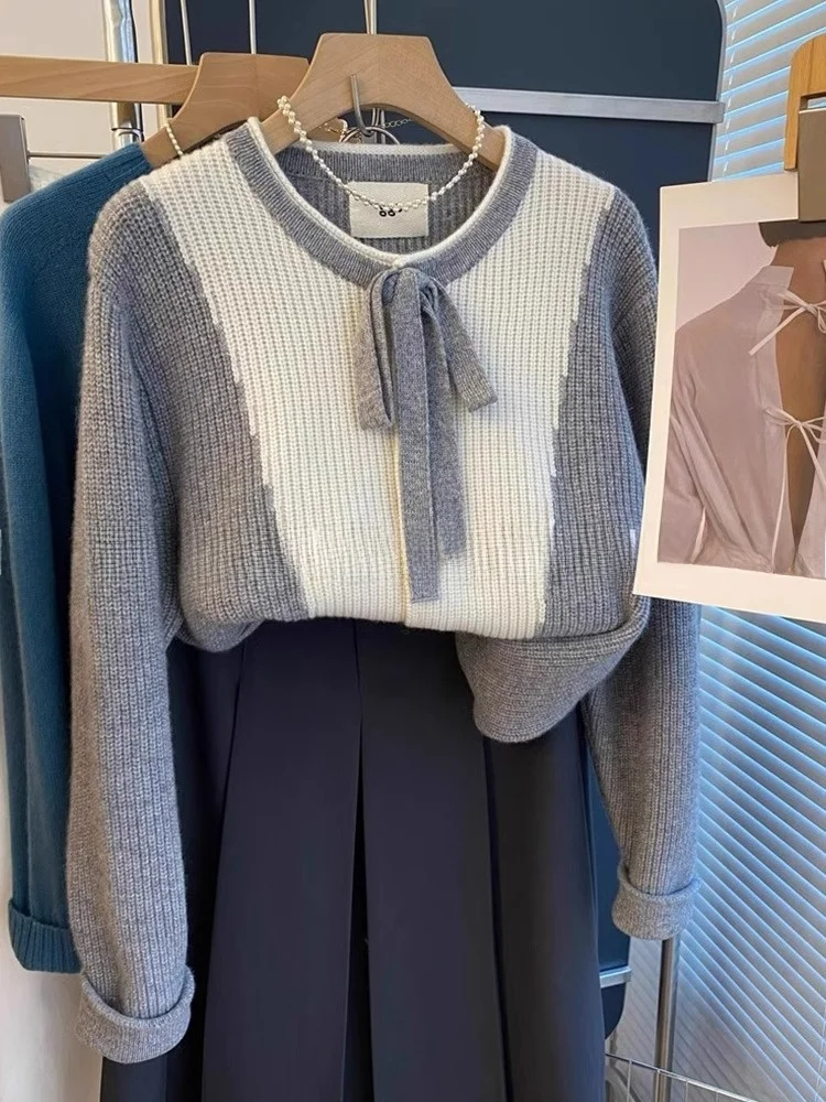 

Цветной дизайн, вязаный длинный свек, круглый женский свитер на одной пуговице, тюнет, удобный кардиган с открытым узлом