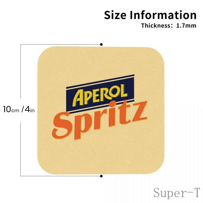 Aperol Spritz Coasters Kitchen Placemats Non-slip Insulation Cup Coffee Mats For Decor Home Tableware Pads Set of 4