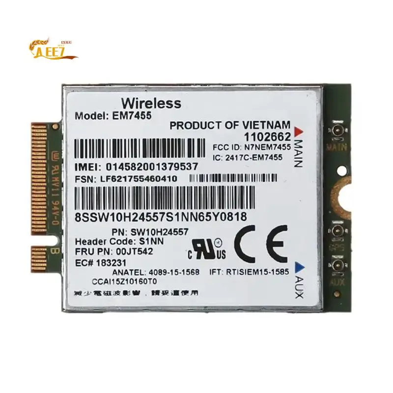 aee7-em7455-4g-lte-モジュール-fru-00jt542-ngff-m2-カード-lenovo-thinkpad-t460-t560-l460-l560-x260-p70-p50-p40-x1-用