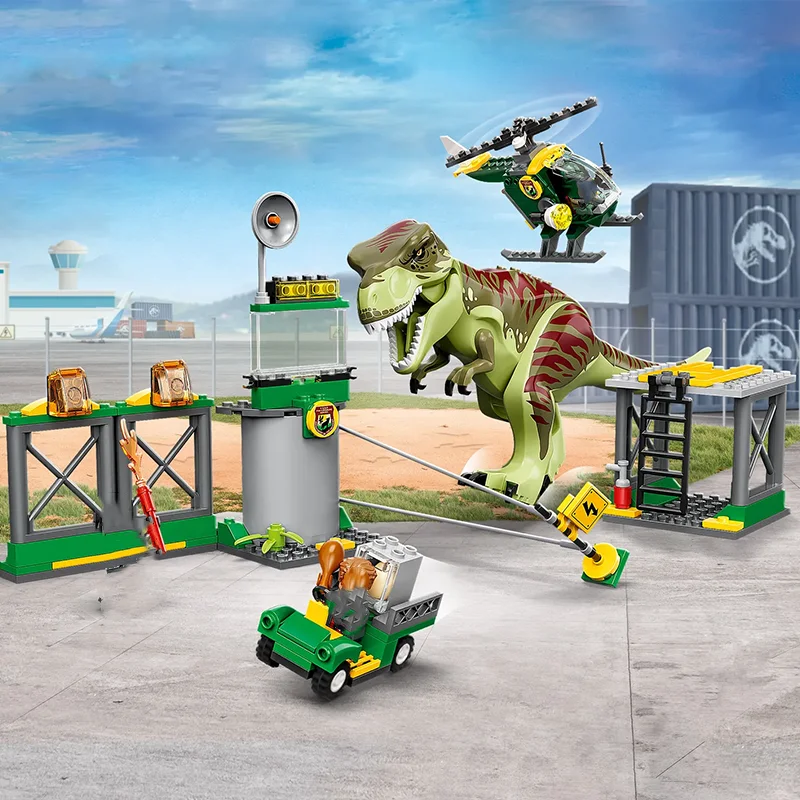 Jurassic Series Building Blocks T. rex Dinosaur Breakout Children's Gifts Assembled Dinosaur World Park Toys