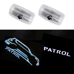 2PCS LED Door Welcome Light Ghost Shadow Logo Lamp For Nissan Patrol Y62 Armada 2013 2014 2015 2016 2017 2018 Car Accessories