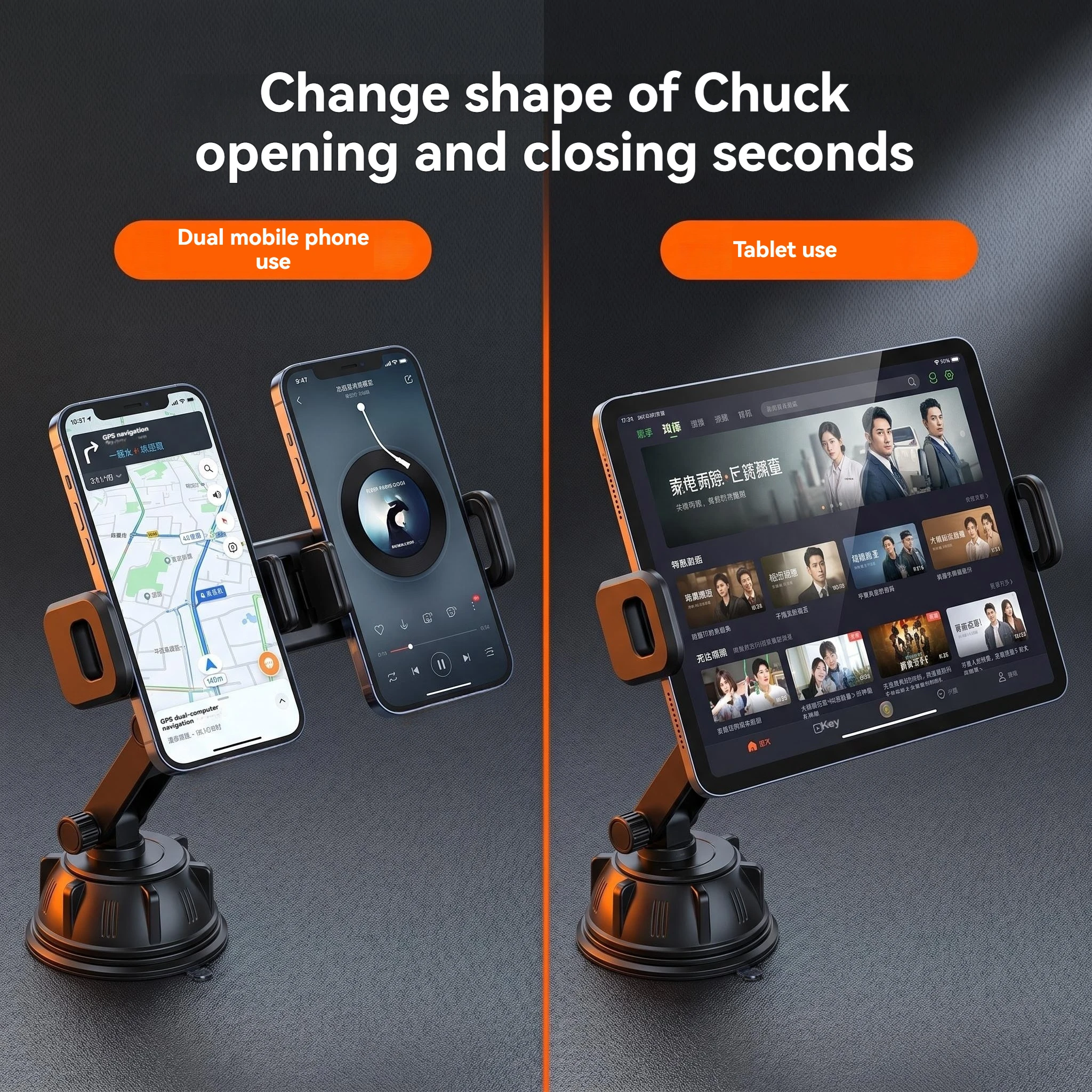 Cup Phone Tablet Mount for Car, Universal Adjustable Car Cup Phone Holder, Long Arm with 360°Rotation Cup Holder Phones Mount for Car, Compatible with Ipad and Smartphones(S258)