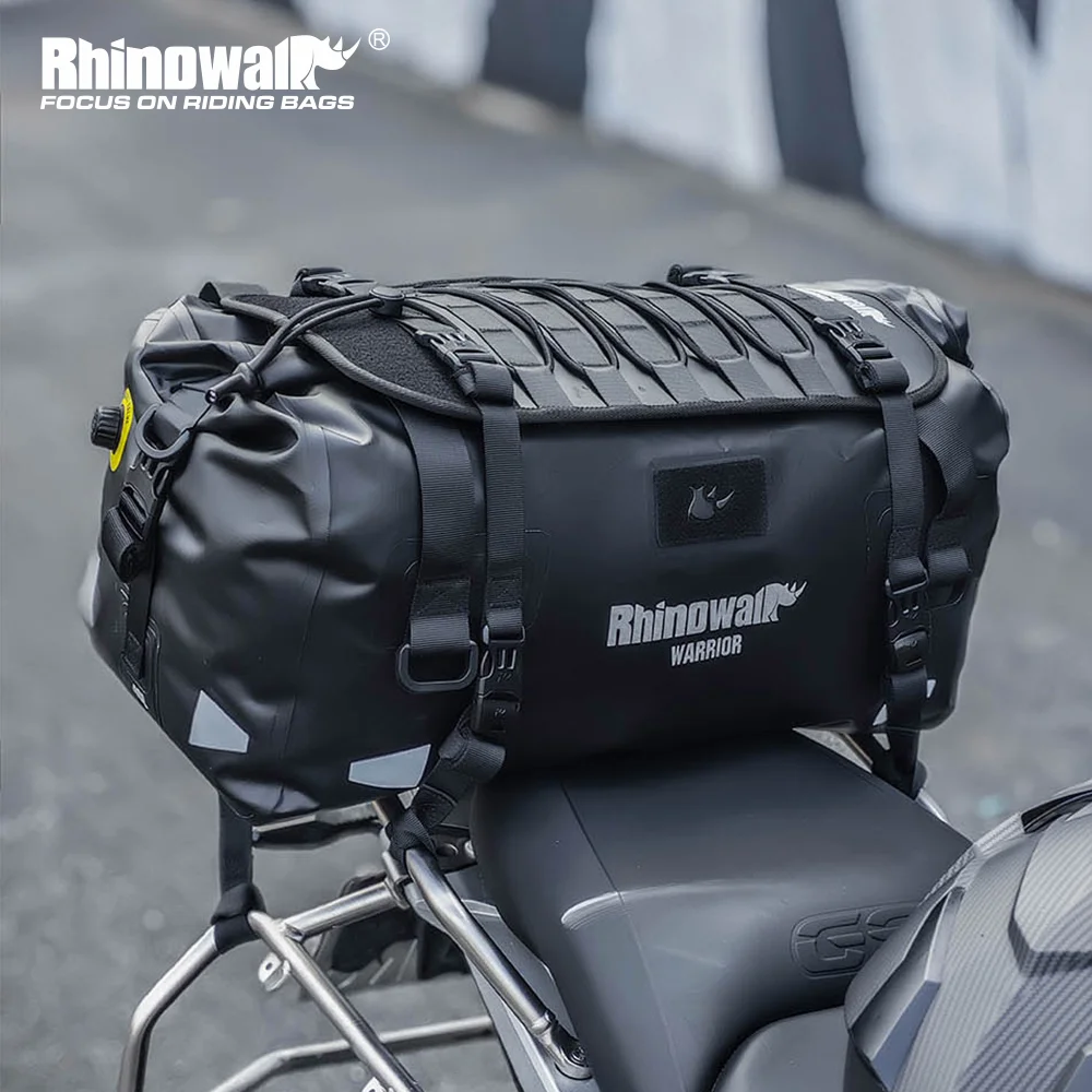 

Сумка на заднее сиденье мотоцикла Rhinowalk, 100% водонепроницаемая сумка на седло с сухим мотором, светоотражающая большая вместимость 20/40/65L
