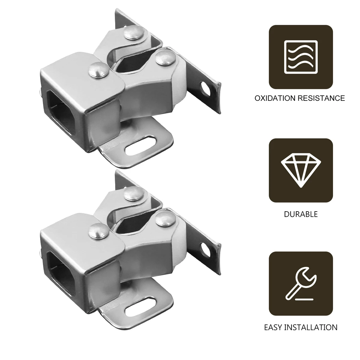 

12Pcs Premium Stainless Steel Cabinet Door Buckle Lock Easy Install Roller Catch for Furniture