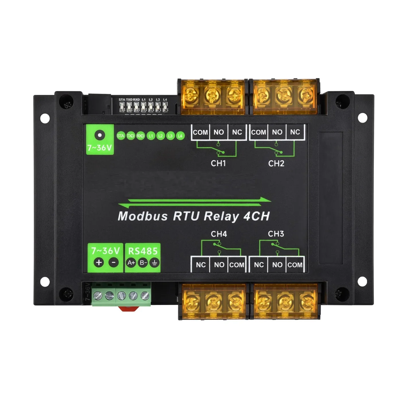 VoltS4-way RS485 High Current Relay Converter Module Modbus RTU Protocol Built-in Power Isolation