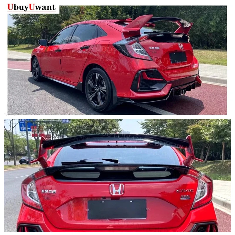 

Задний спойлер в стиле Type-R, тюнинг, крыло, украшение для багажника для Honda Civic 2016 2017 2018 2019 2020, 10-го поколения FK7 Hatchback