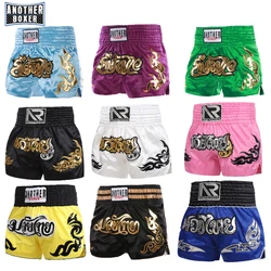 Pantaloncini Muay Thai antherboxer, abbigliamento da combattimento MMA ricamato per uomo, donna, bambini, pantaloni corti da allenamento da boxe economici