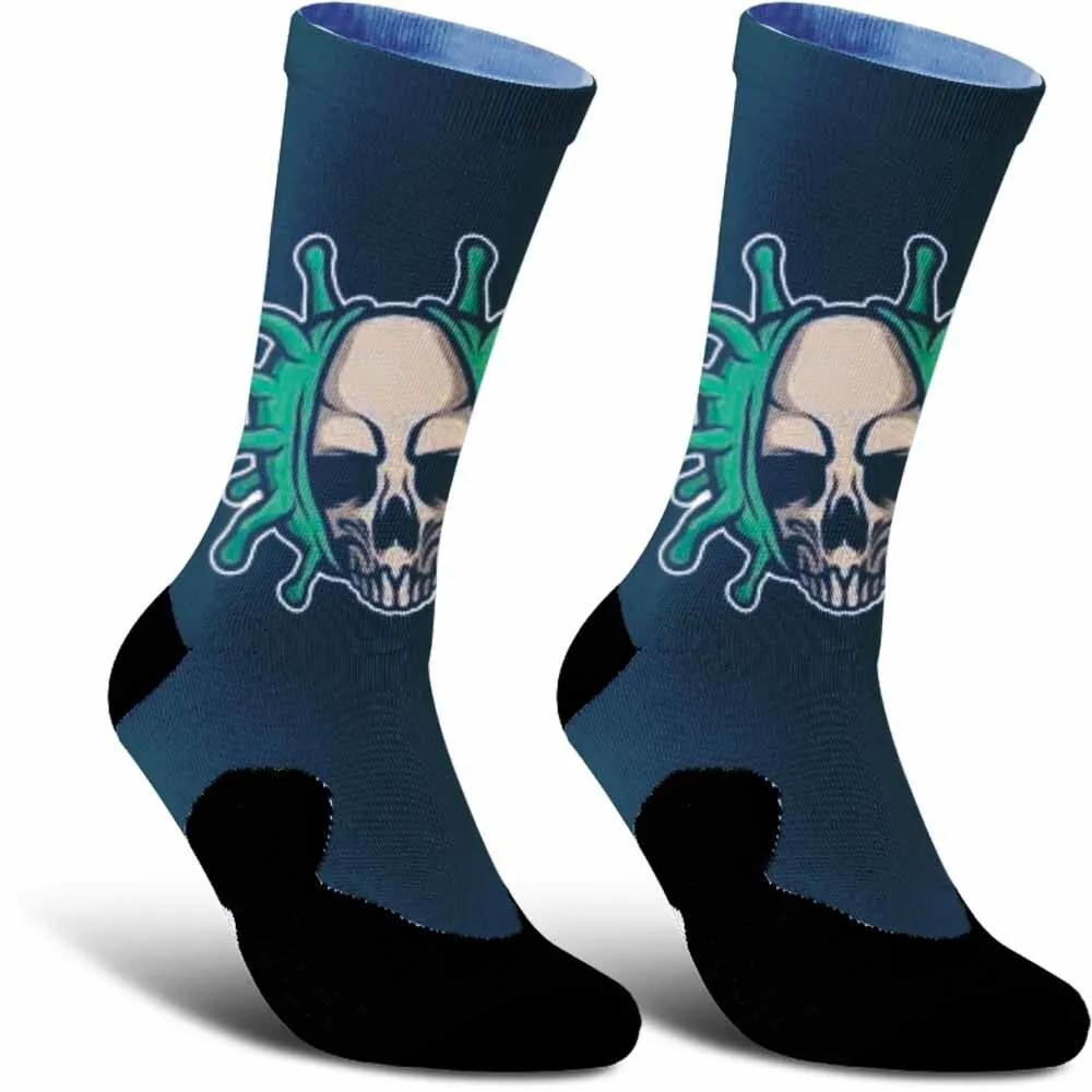 Skeleton patterned cycling socks wrapped in creativity, highly elastic, sweat absorbing, suitable for outdoor sports enthusiasts