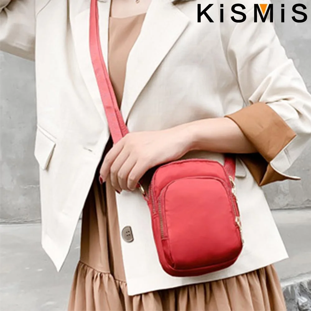 KISMIS Portable Women\'s Crossbody Bag - Fashionable Simplicity Nylon Mobile Phone and Change Shoulder Bag